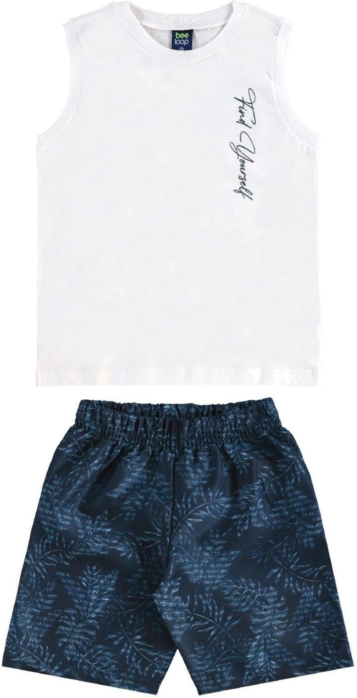 Imagem principal Infantil - Conjunto Regata Bermuda Tropical Bee Loop bege Bee Loop bege