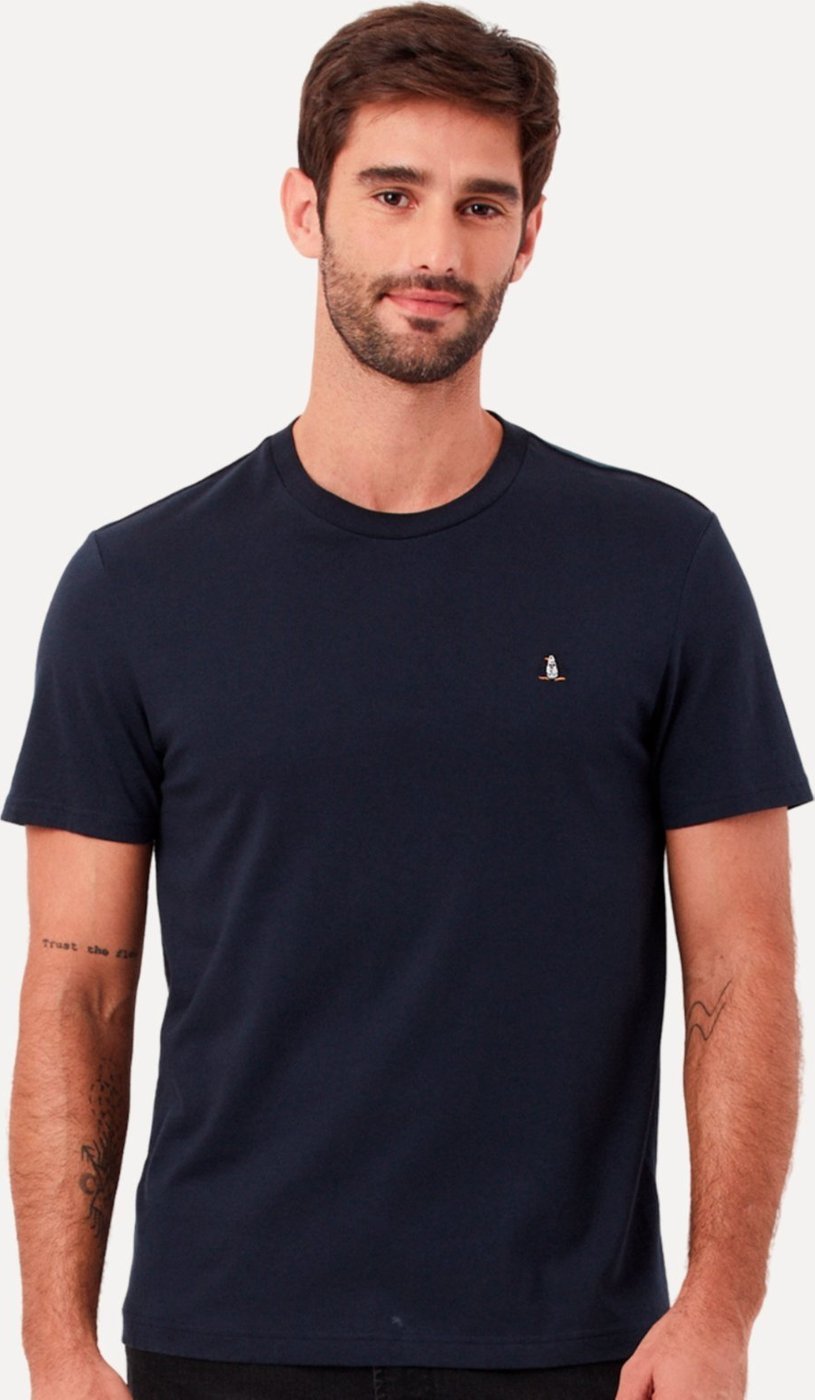 Camiseta Original Penguin Masculina Regular Lisa Color Marinho