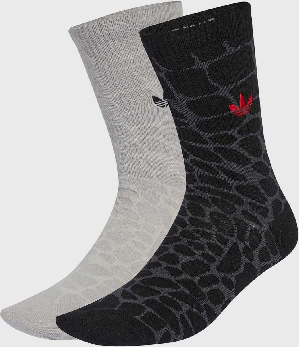 Kit 2 Pares de Meia Unissex adidas Cano édio Croco Animal Print Preta