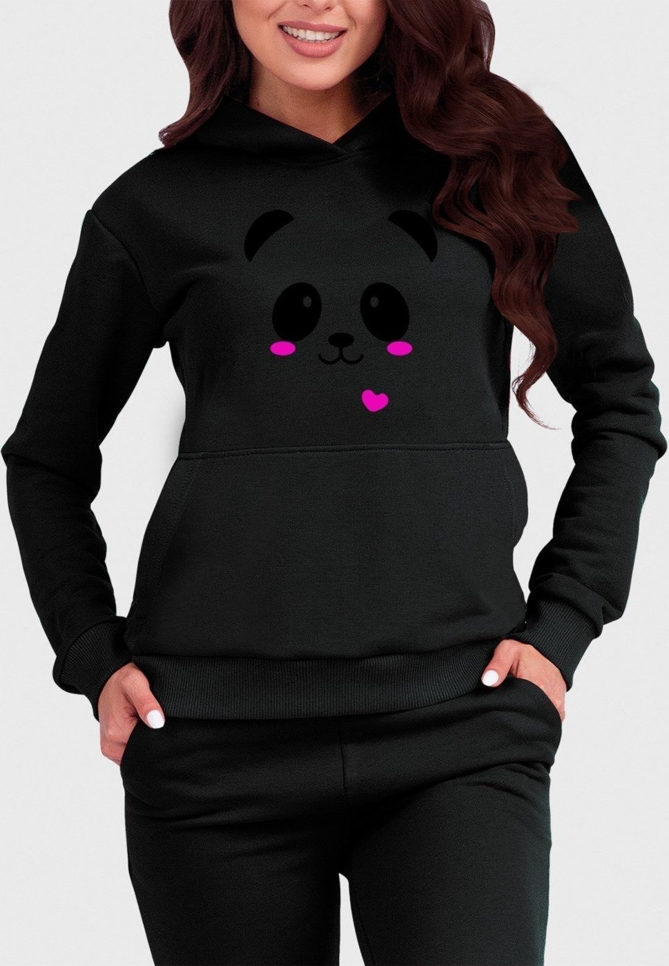 Imagem principal Blusa de Frio Moletom Canguru Flanelado Benellys Panda preto Benellys preto