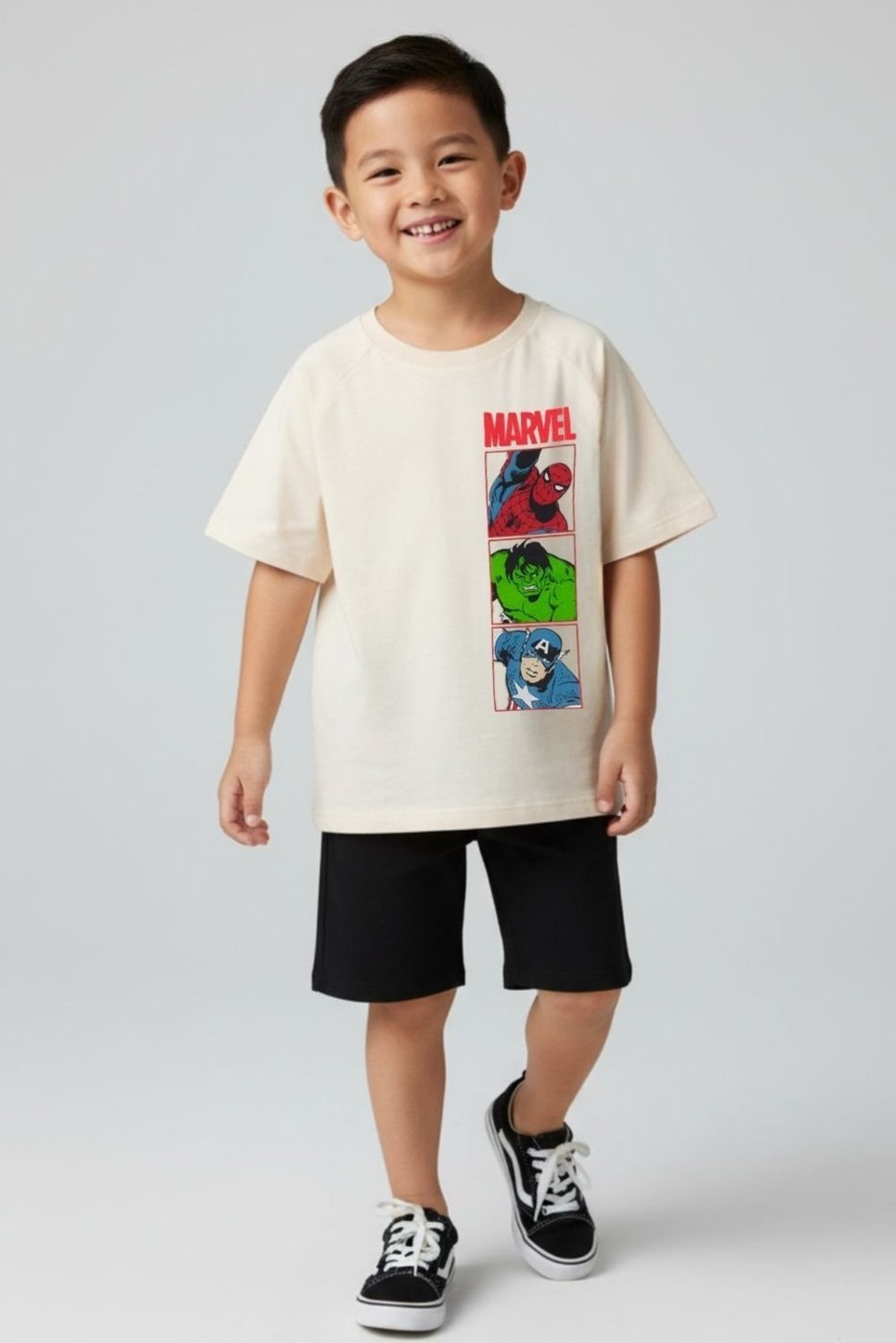 Imagem principal Infantil - Camiseta Disney Meninos Manga Curta Avengers Marvel bege Marvel bege