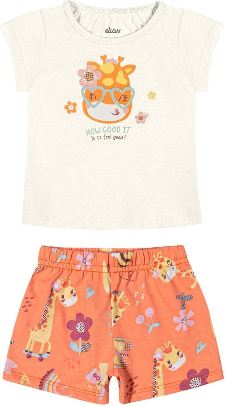 Imagem principal Infantil - Conjunto Manga Curta Menina Girafa Elian bege Elian bege