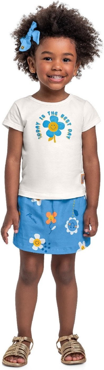 Imagem principal Infantil - Conjunto com Blusa e Short-Saia Bee Loop azul Bee Loop azul