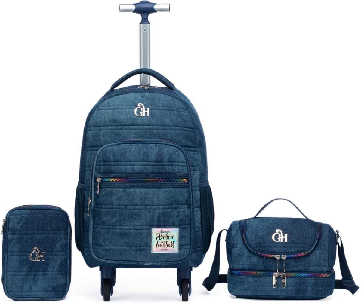 Kit Mochila Lancheira Estojo Juvenil Escolar Reforçada