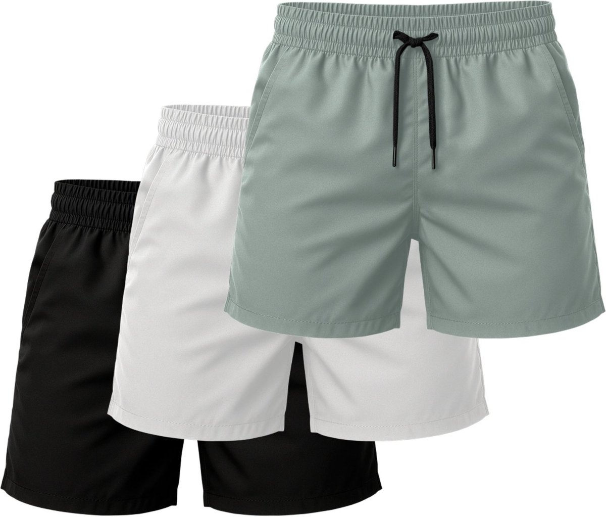 Imagem principal Kit 3 Short Tactel Leve Moda Praia Liso Bermuda Masculina Relaxado vermelho Relaxado vermelho