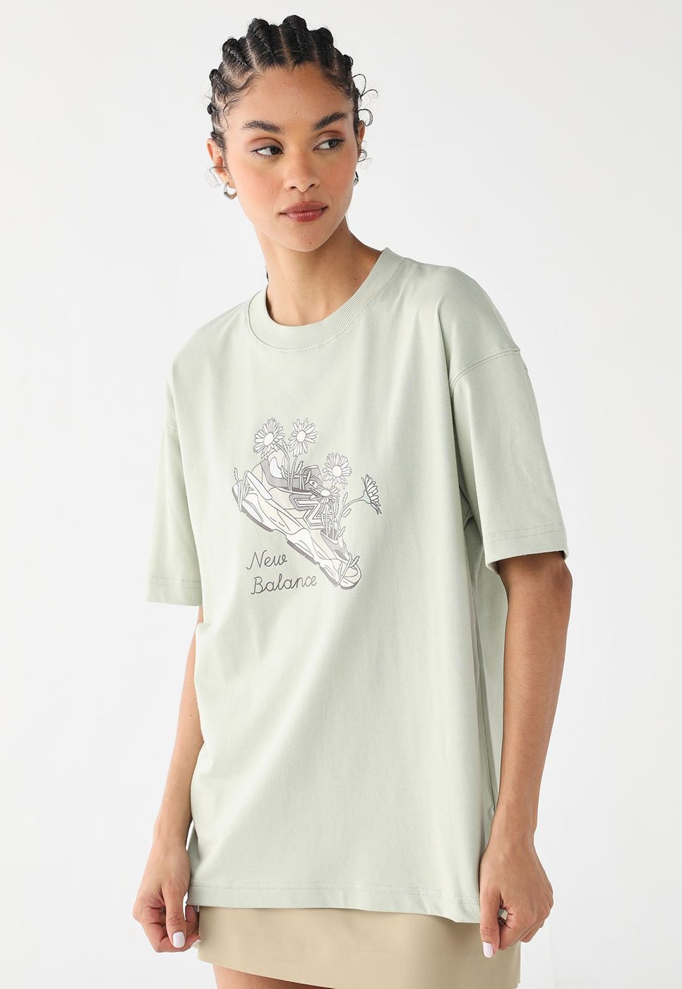 Imagem principal Camiseta Feminina New Balance Nb Flower Shoe Claro verde New Balance verde