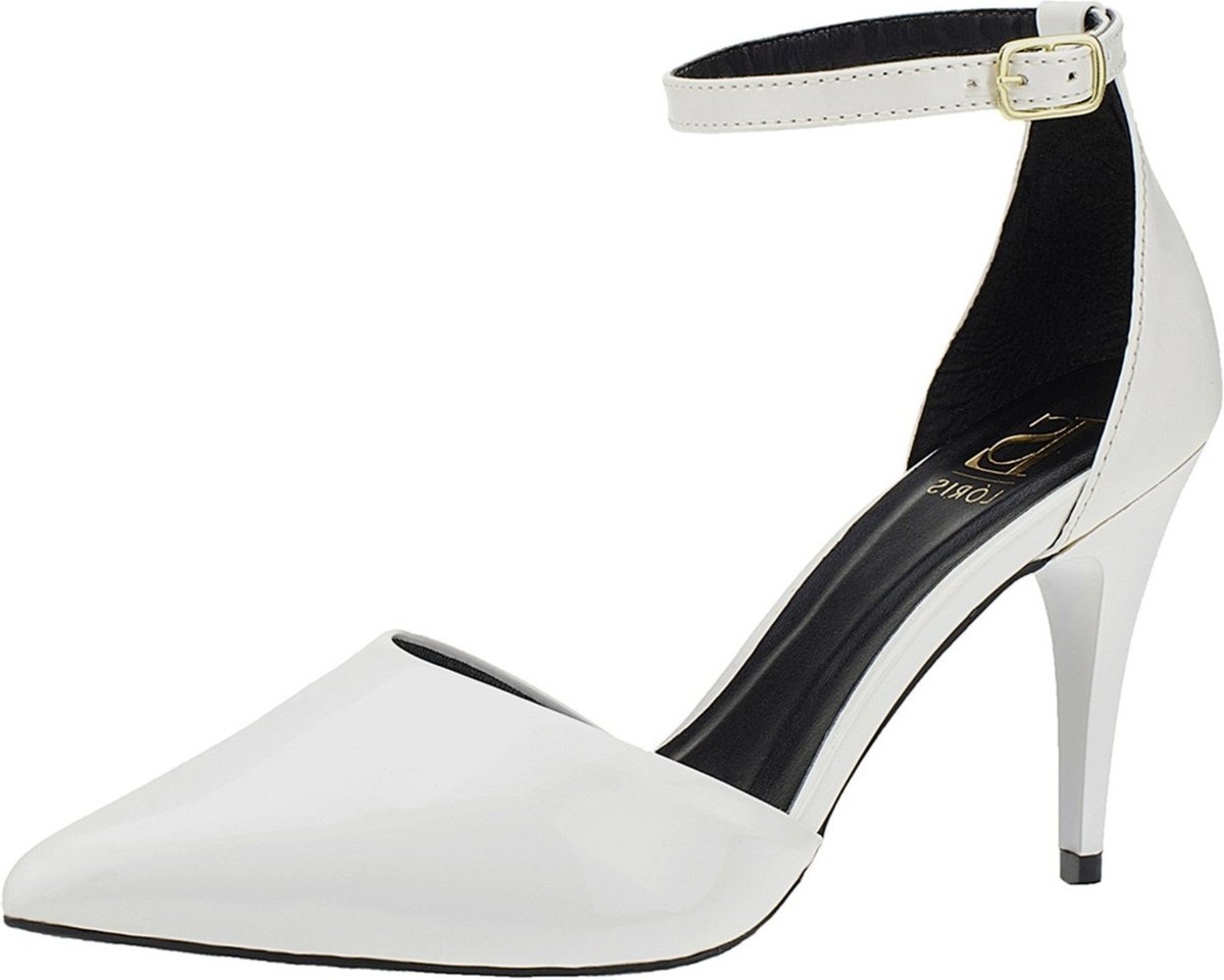 Imagem principal Sandália Salto Alto Lóris Shoes Scarpin de Fivela Sapato Bico Fino Stilleto 9000 branco LÓRIS SHOES branco