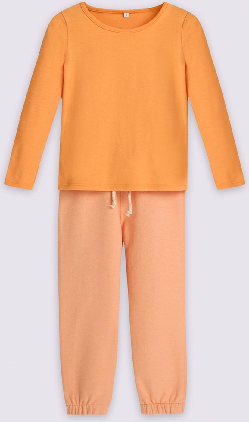 Infantil - Conjunto Bugbee Blusa Manga Longa Gola Redonda Calça Amarração Frontal Moletom Manga