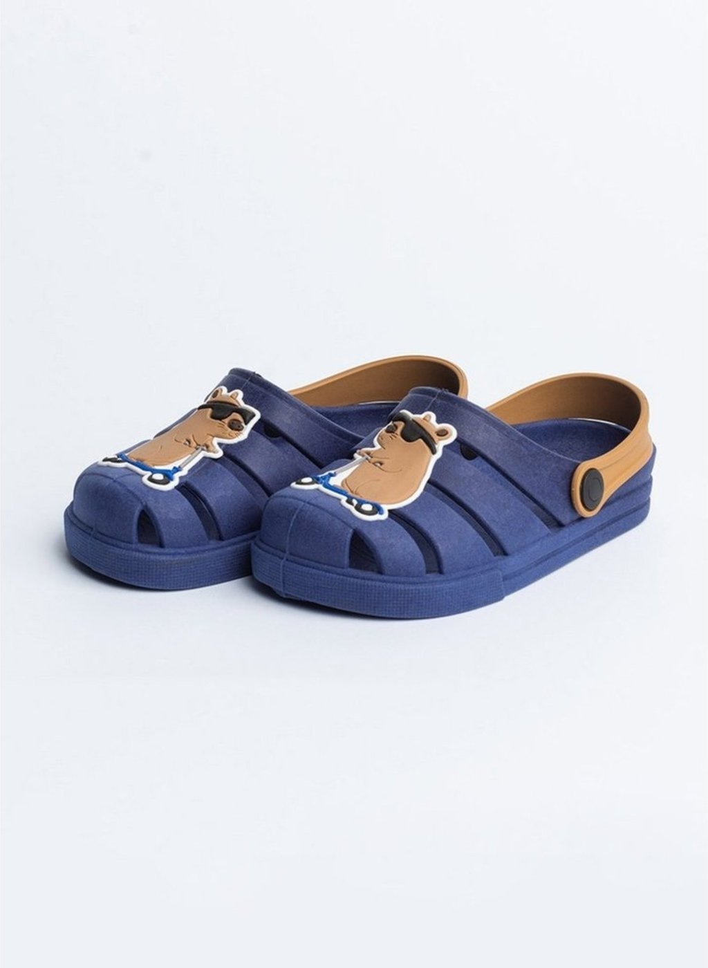 Imagem principal Infantil - Babuche Menino Marinho com Tira Marrom Capivara de Patinete Molekada azul Molekada azul