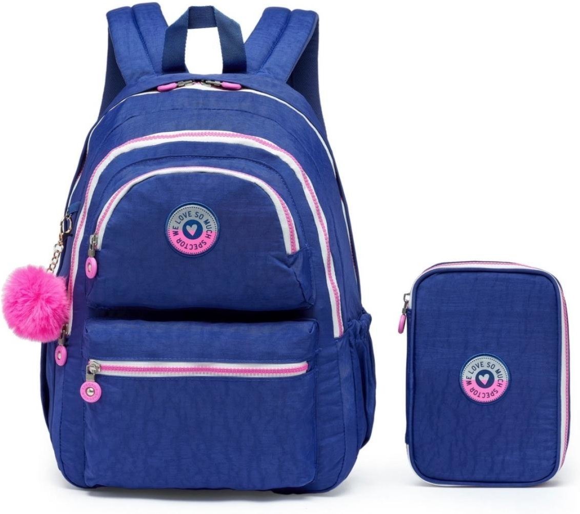 Imagem principal Infantil - Kit Mochila Juvenil Escolar Estojo Reforçado Spector azul Spector azul