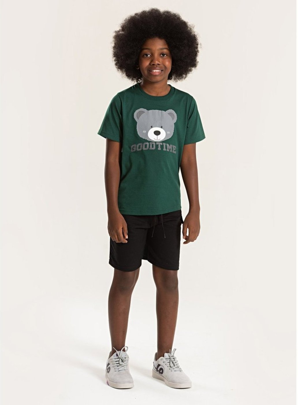 Imagem principal Infantil - Conjunto Verão Menino Camiseta e Bermuda Com Lapela Urso Molekada preto Molekada preto