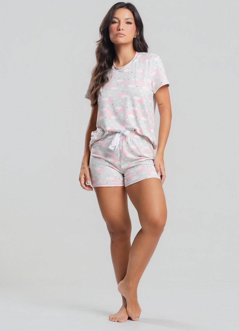 Imagem principal Pijama Short e Blusa M/C Malha Salvatore Fashion cinza Salvatore Fashion cinza