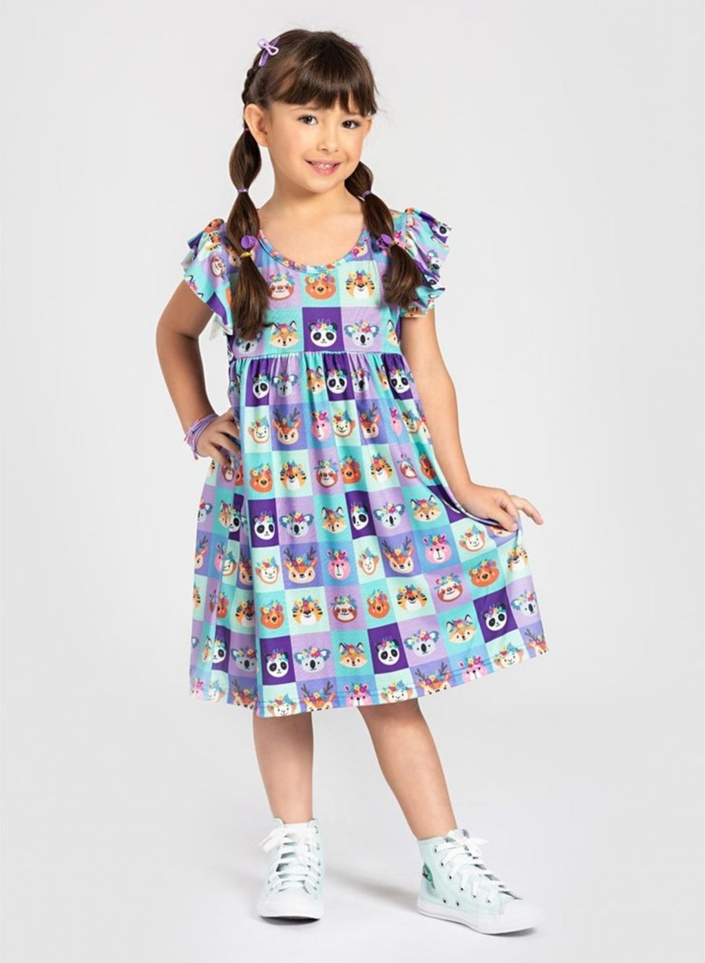 Imagem principal Infantil - Vestido Verão Menina Animaizinhos Molekada rosa Molekada rosa