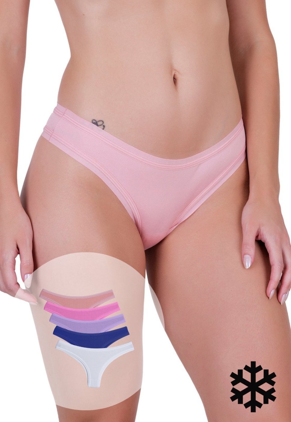 Imagem principal Kit 5 Calcinhas Femininas Microfibra Confortável Elástico Aberto Não Marca Concept Lingerie multicolorido Concept Lingerie multicolorido