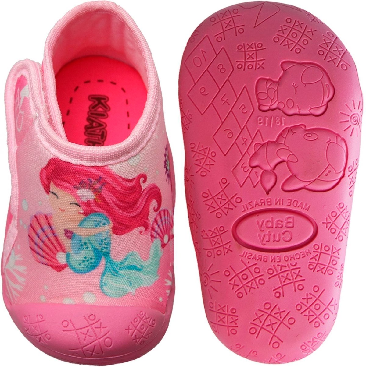 Imagem principal Infantil - Tênis Meia Baby Menina Sola Antiderrapante Delicada Confortável 16 ao Rosa Chiclete Kiath estampado rosa Kiath estampado rosa