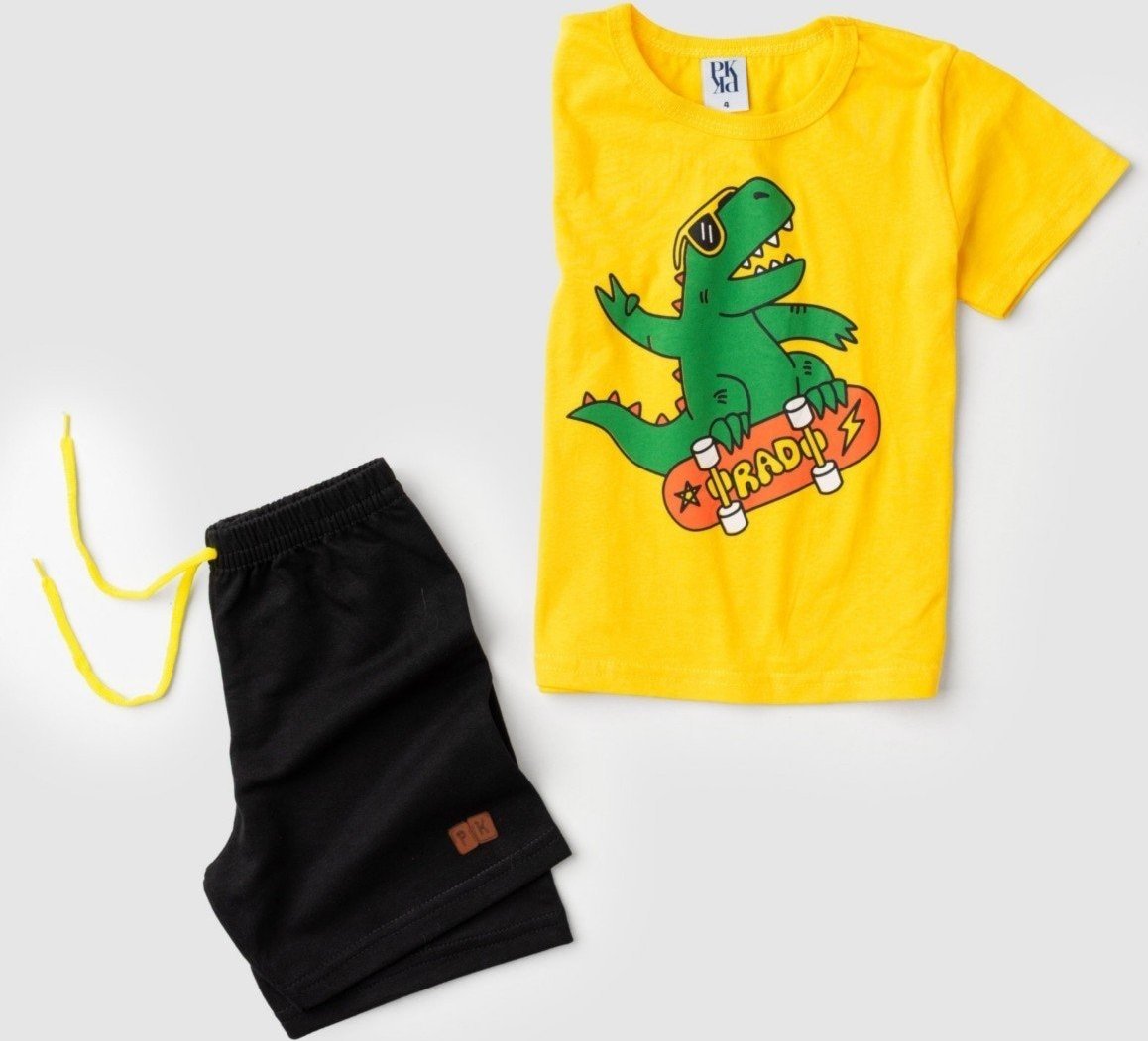 Imagem principal Infantil - Conjunto Platinum Dino Skatista PLATINUM KIDS amarelo PLATINUM KIDS amarelo