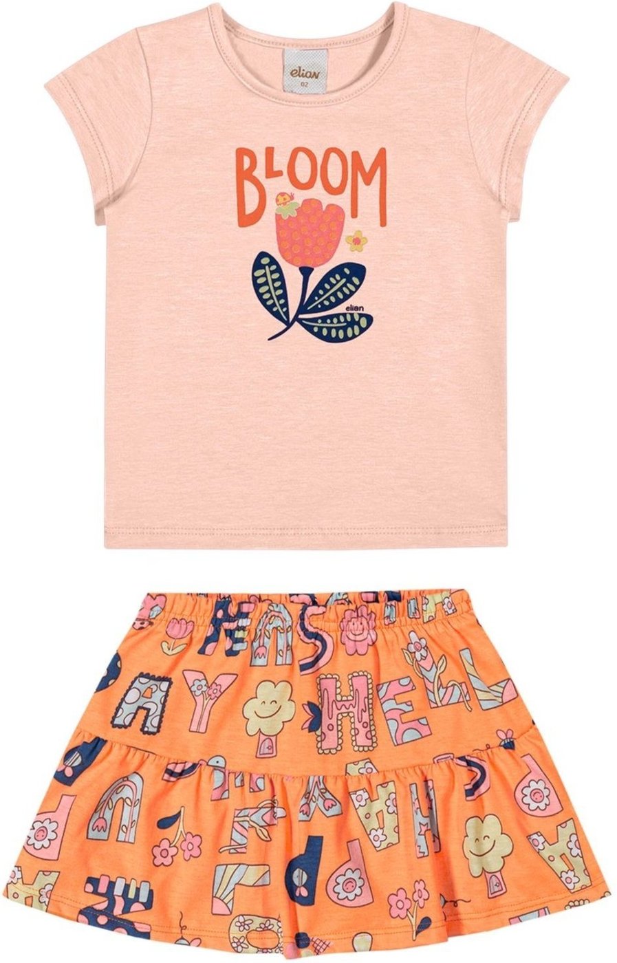 Imagem principal Infantil - Conjunto Curto Menina Bloom Elian laranja Elian laranja