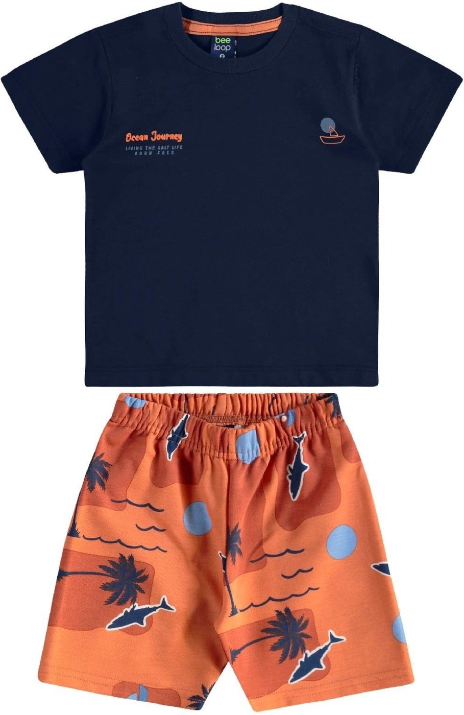 Imagem principal Infantil - Conjunto Camiseta Bermuda Tubarão Bee Loop azul Bee Loop azul