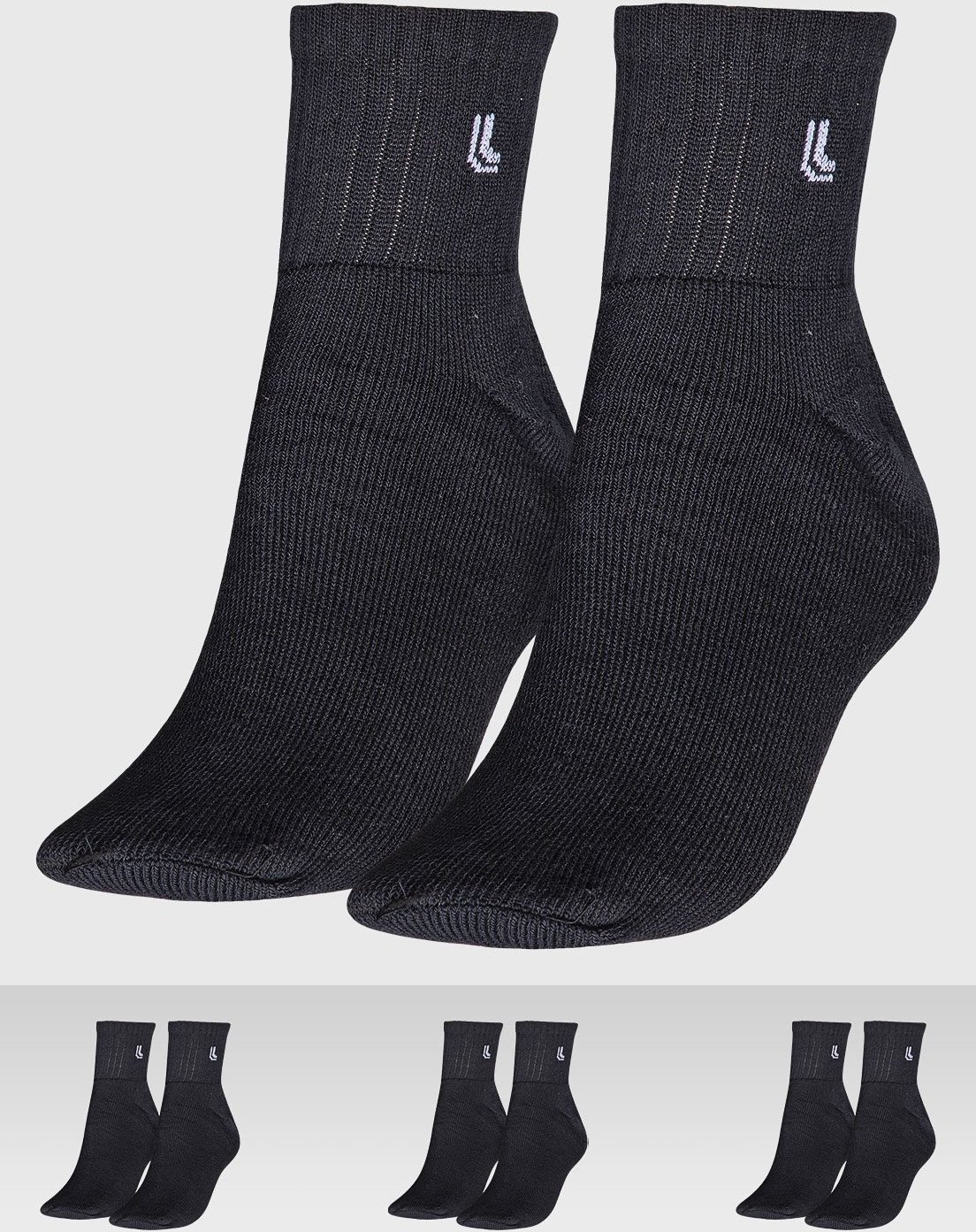 Kit Meia Unissex Lupo AM Sport Preta