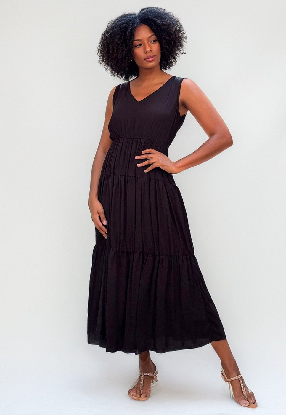 Vestido Amazonia Vital Regata Longo Plano Camadas