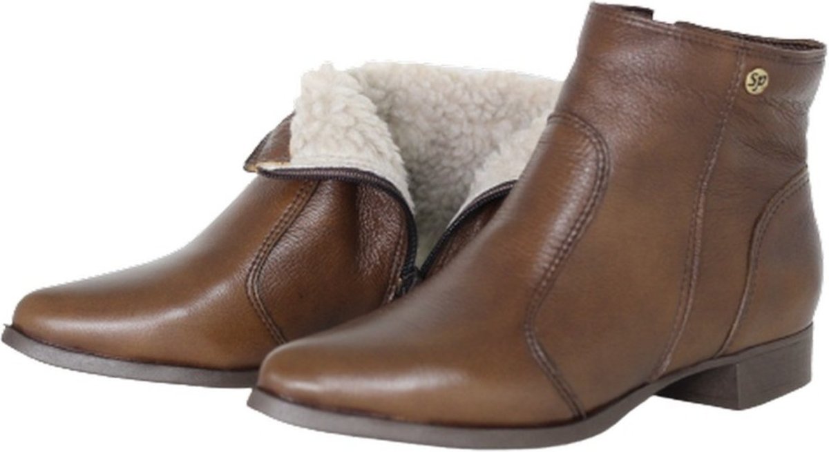 Imagem principal Bota Cano Curto Lã Sintética Couro Salto 2 CM Camel Spinelli caramelo Spinelli caramelo