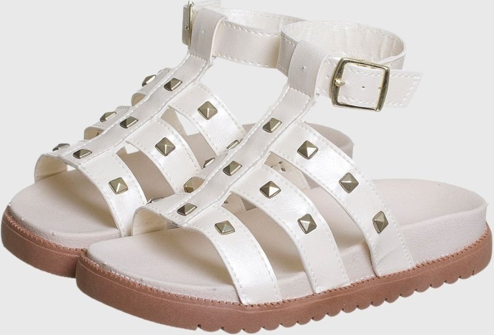 Imagem principal Infantil - Sandália Papete 28 ao 39 Feminina Off White Tiras com Spike tep Kidstep off-white white Kidstep off-white white