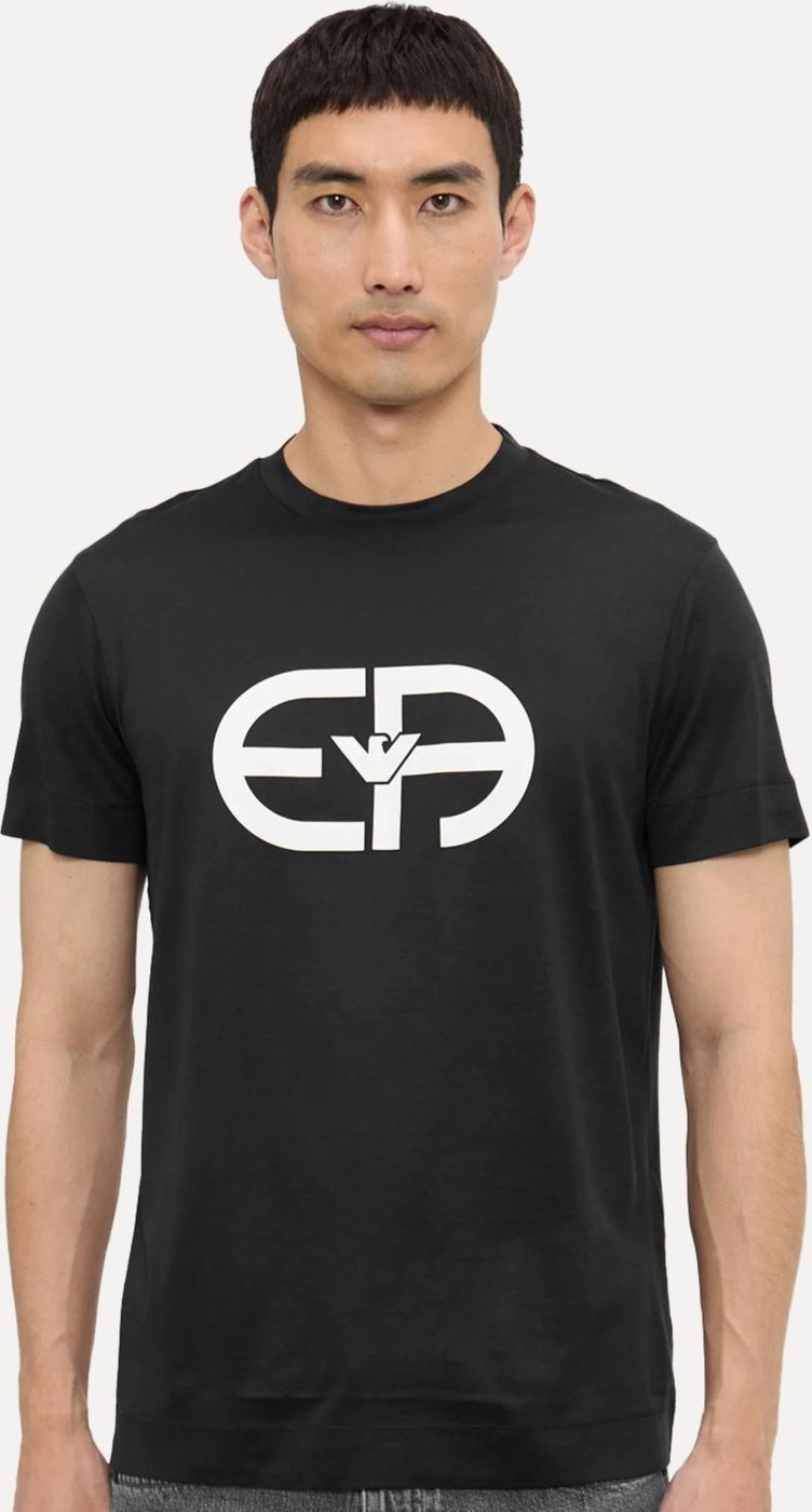Camiseta Empório Armani Masculina Essential Logo Peito Preta
