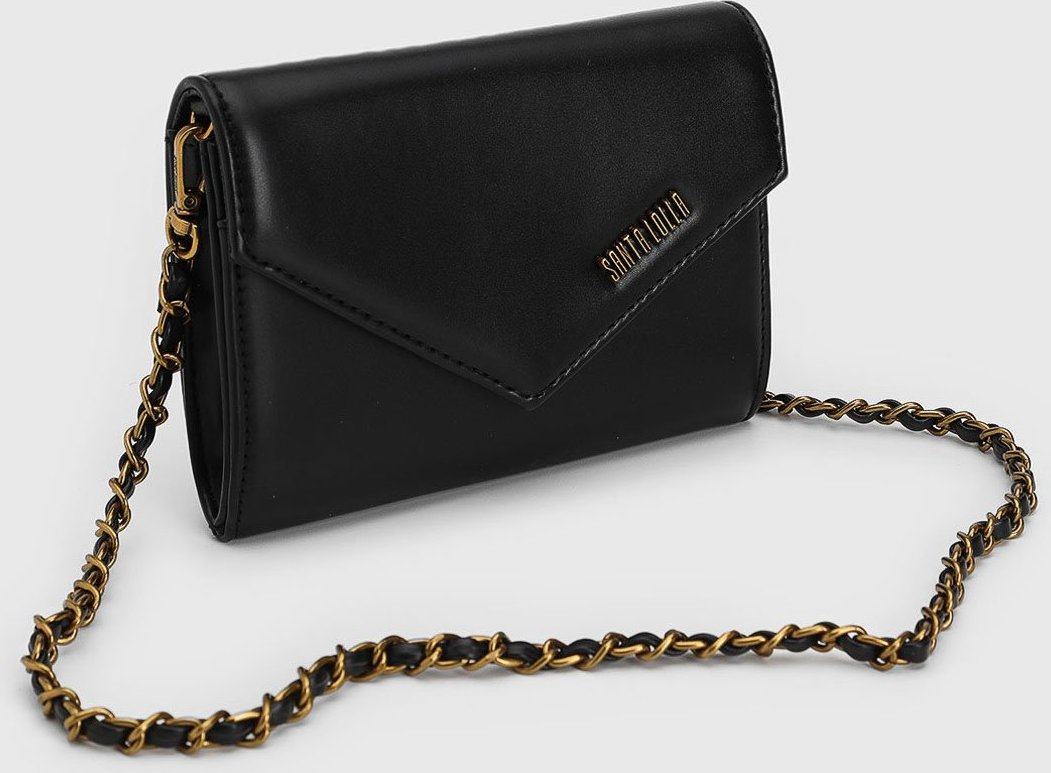 Carteira Tiracolo Santa Lolla Alça Corrente Preta