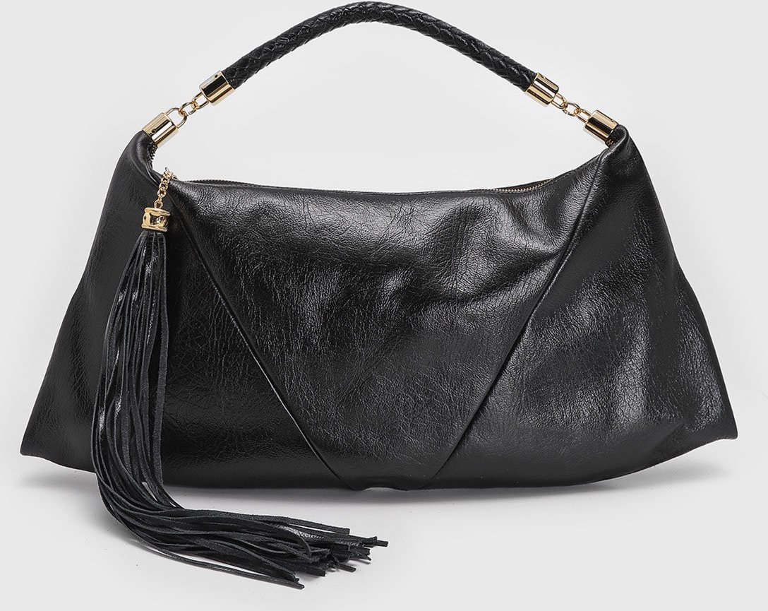 Bolsa Luiza Barcelos Alça de mão Tassel Preta