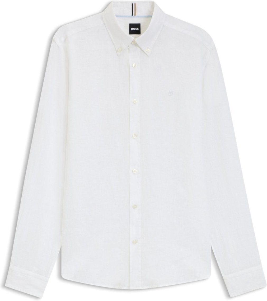 Imagem principal Camisa de ajuste slim em linho azul azul