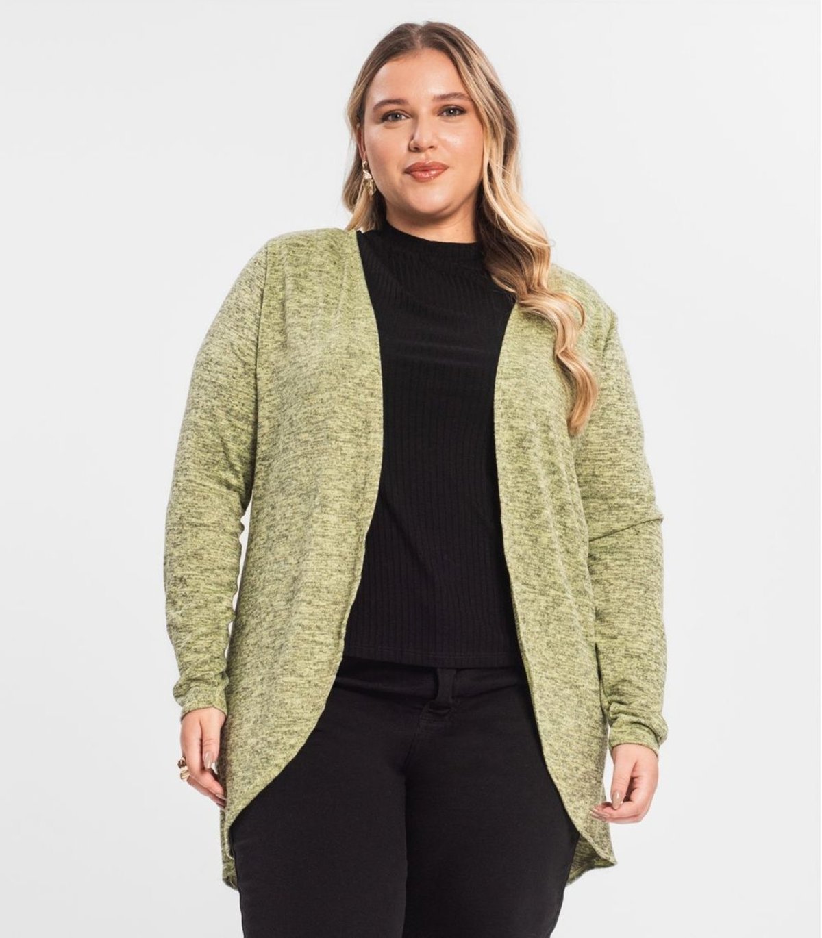 Imagem principal Cardigan Feminino Plus Alongado Infinita Cor Rovitex Plus Size amarelo Rovitex Plus Size amarelo