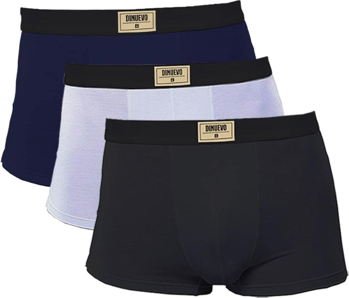 Kit 3 Cuecas Boxer Di Nuevo 100%Algodão Premium Preto e Branco