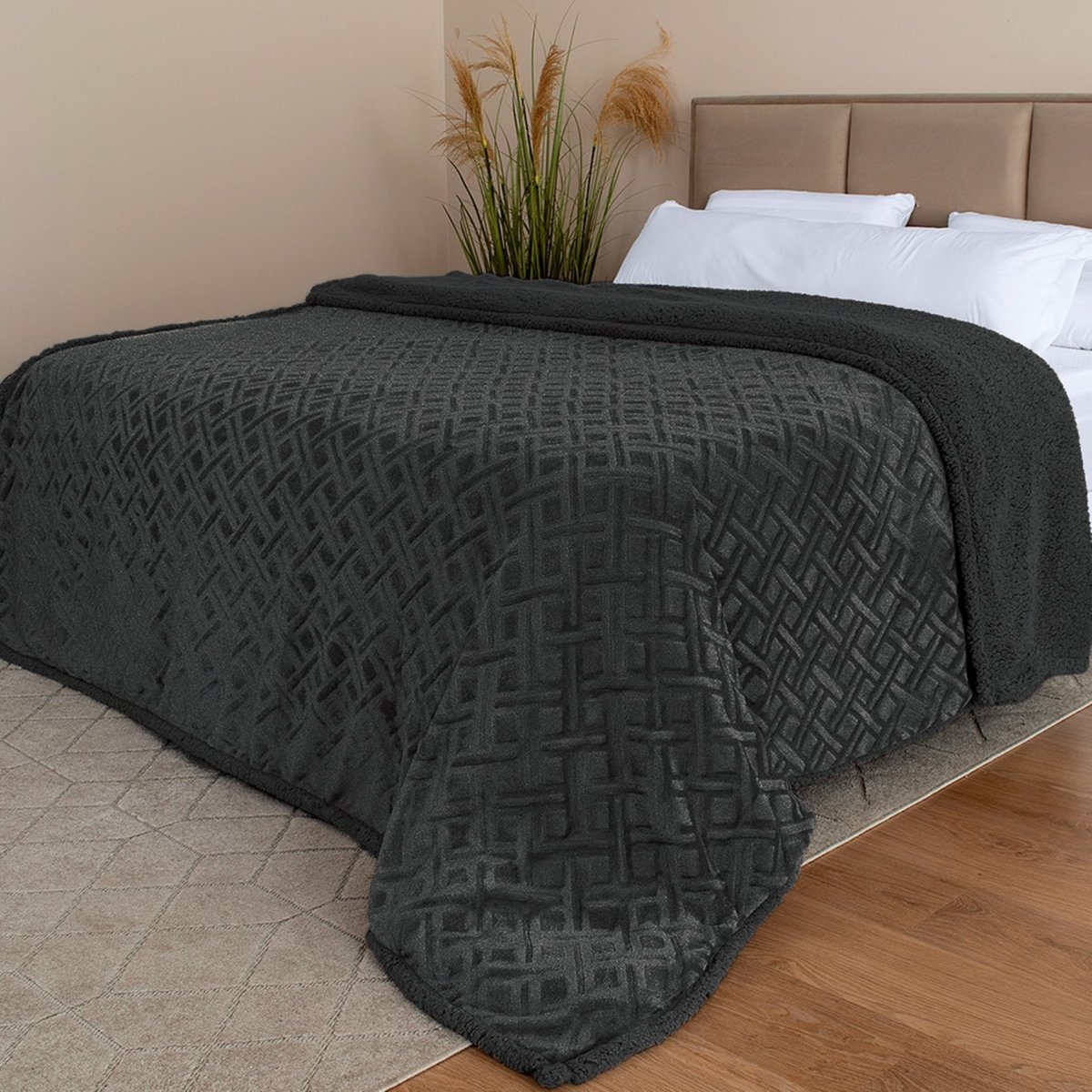 Imagem principal Coberdrom Edredom Manta Queen Aveludado com Sherpa Soft Dupla face - BF Colchões unico BF Colchoes unico