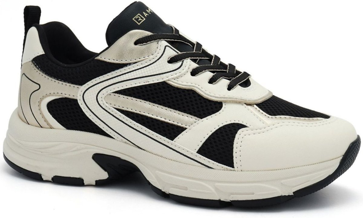 Imagem principal Tênis Feminino Ramarim Leve Casual Creme e Preto 2578203-1 off-white RAMARIM off-white