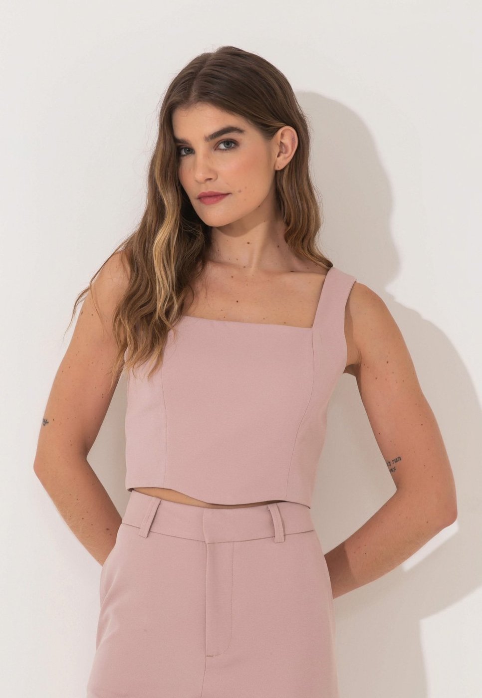 Imagem principal Cropped Alfaiataria Traymon Com Zíper Rose Vintage rosê rose Traymon rosê rose