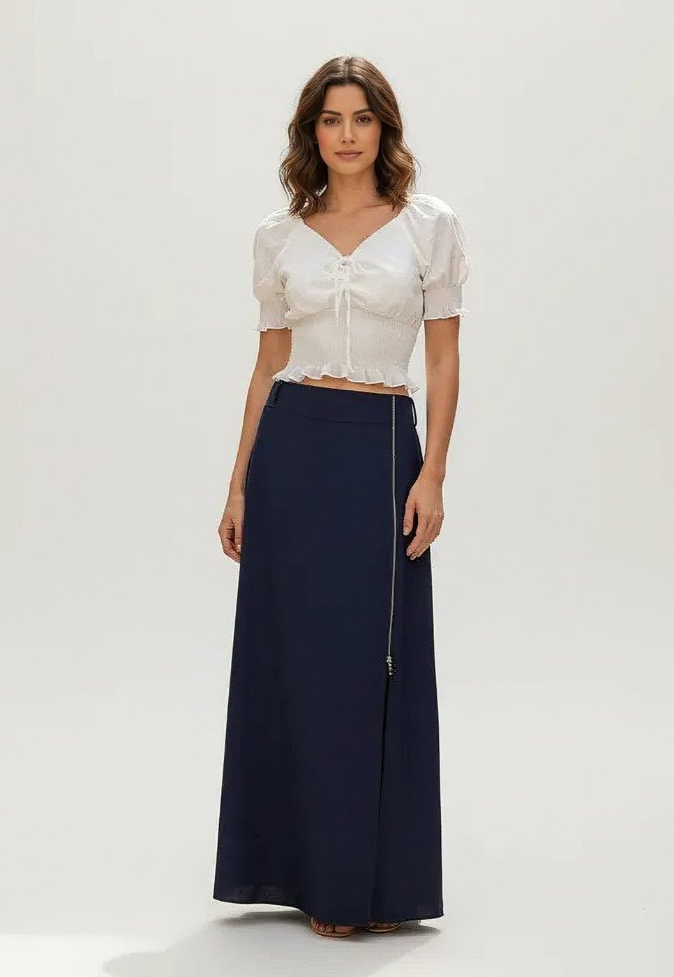 Saia Midi com Zíper