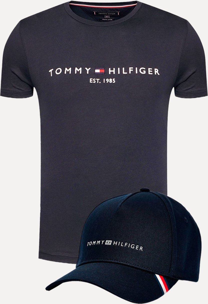 Imagem principal Kit Tommy Hilfiger | Camiseta Masculina Core Logo Tee e Boné Uptown Cap Marinho azul marinho Tommy Hilfiger azul marinho