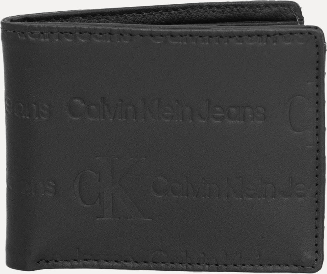 Imagem principal Carteira Calvin Klein Jeans Couro Monotype Full Logo Preta preto Calvin Klein preto
