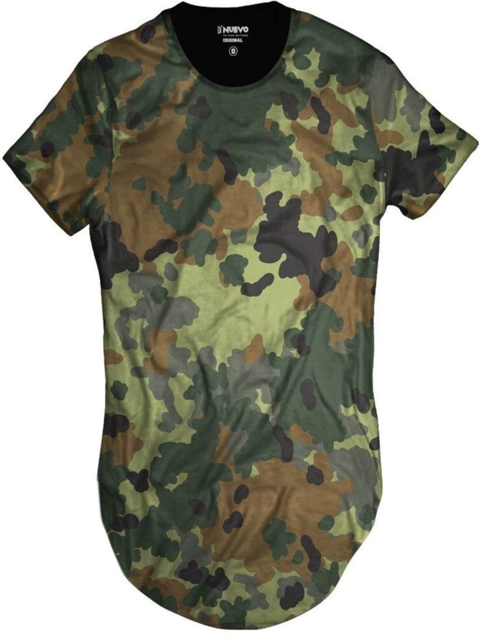 Imagem principal Camiseta Di Nuevo Longline Camuflada Verde Exército Thug Life Preta. preto verde Di Nuevo preto verde