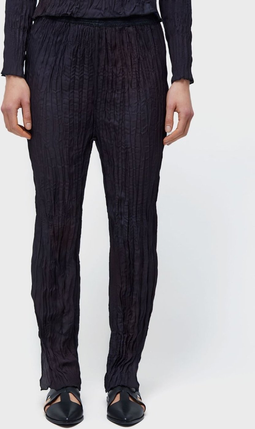 Calça wrinckled satin rose blur double