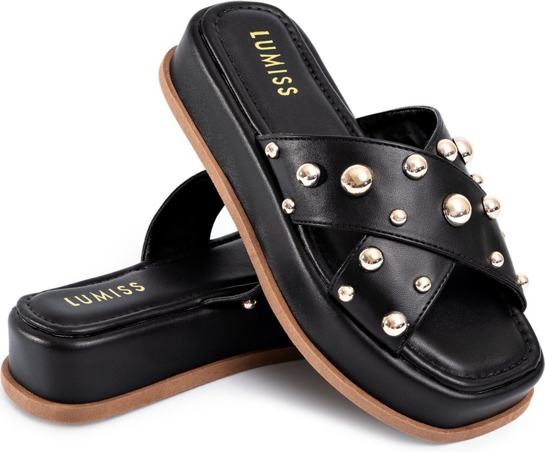 Imagem principal Tamanco Flatform Papete Lumiss Confortável Chinelo De Dedo preto LUMISS preto