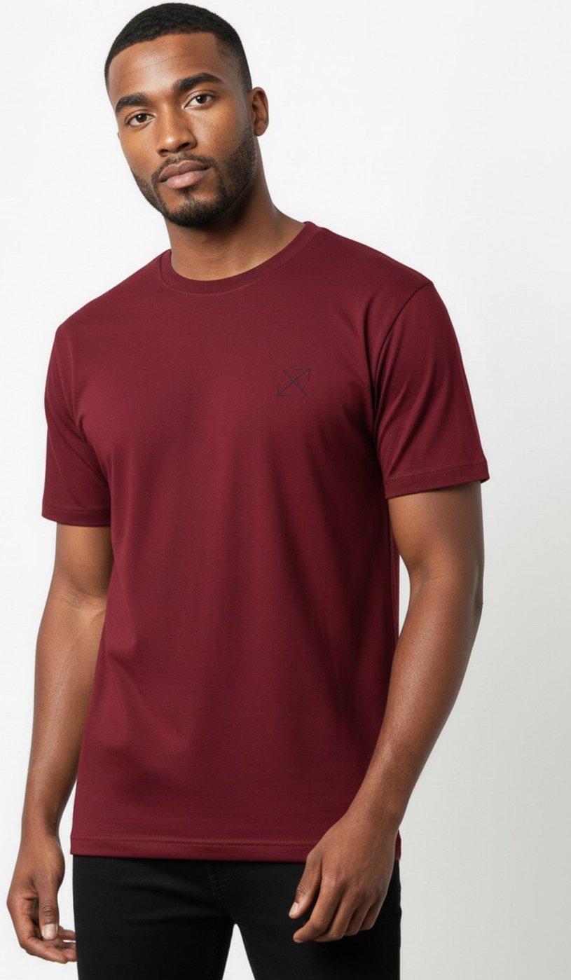 Imagem principal Camiseta Enluaze Lisa Masculina Reta Manga Curta Com Elastano 59016 - Bordô Kloze preto Kloze preto