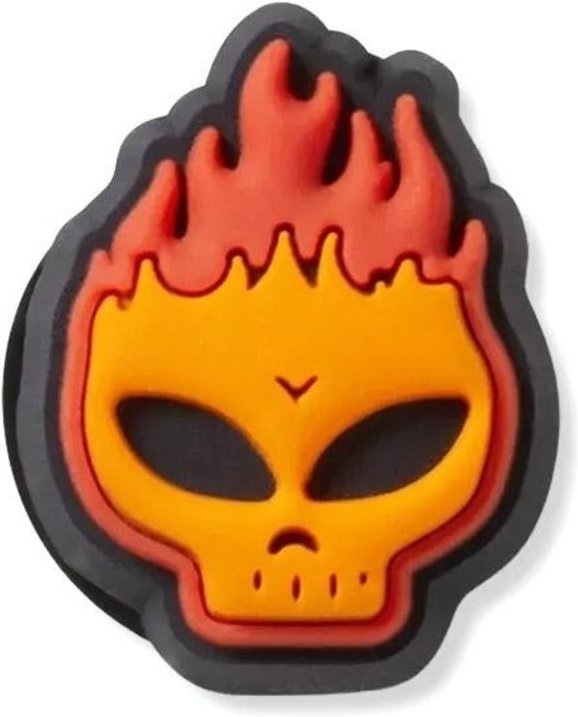 Infantil - Jibbitz Crocs Caveira Flamejante Multicolor Incolor