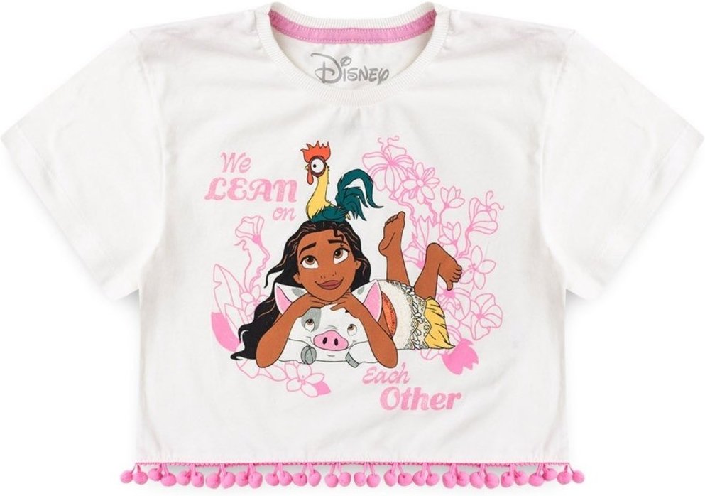Imagem principal Infantil - Blusa Disney Manga Feminina Curta Box com Pompom Moana Off White off-white white Disney off-white white