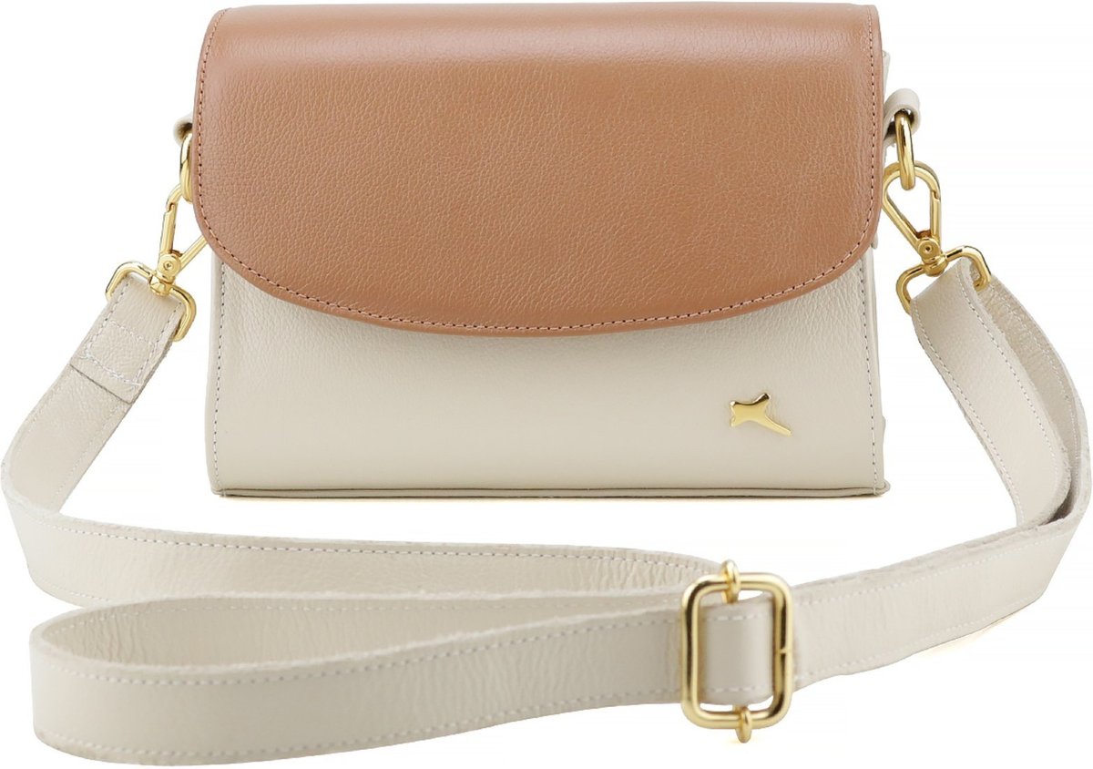 Bolsa Transversal Mr. Gutt Couro Pequena Alça Ajustavel OffWhite