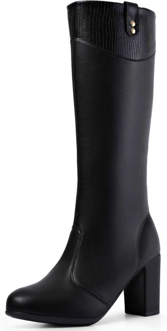 Imagem principal Bota Feminina Cano Longo Lumiss Salto Bloco Grosso Confortável Moda Blogueira preto LUMISS preto