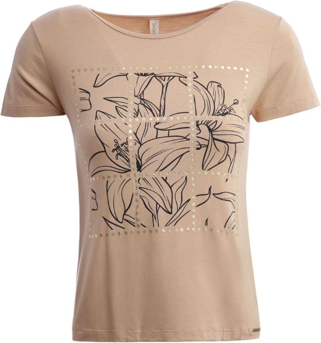 Imagem principal Blusa Estampada Manga Curta Feminina Bright Girl'S bege Bright Girl'S bege