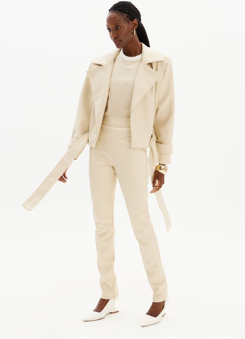 Calça Legging Pu Com Zíper