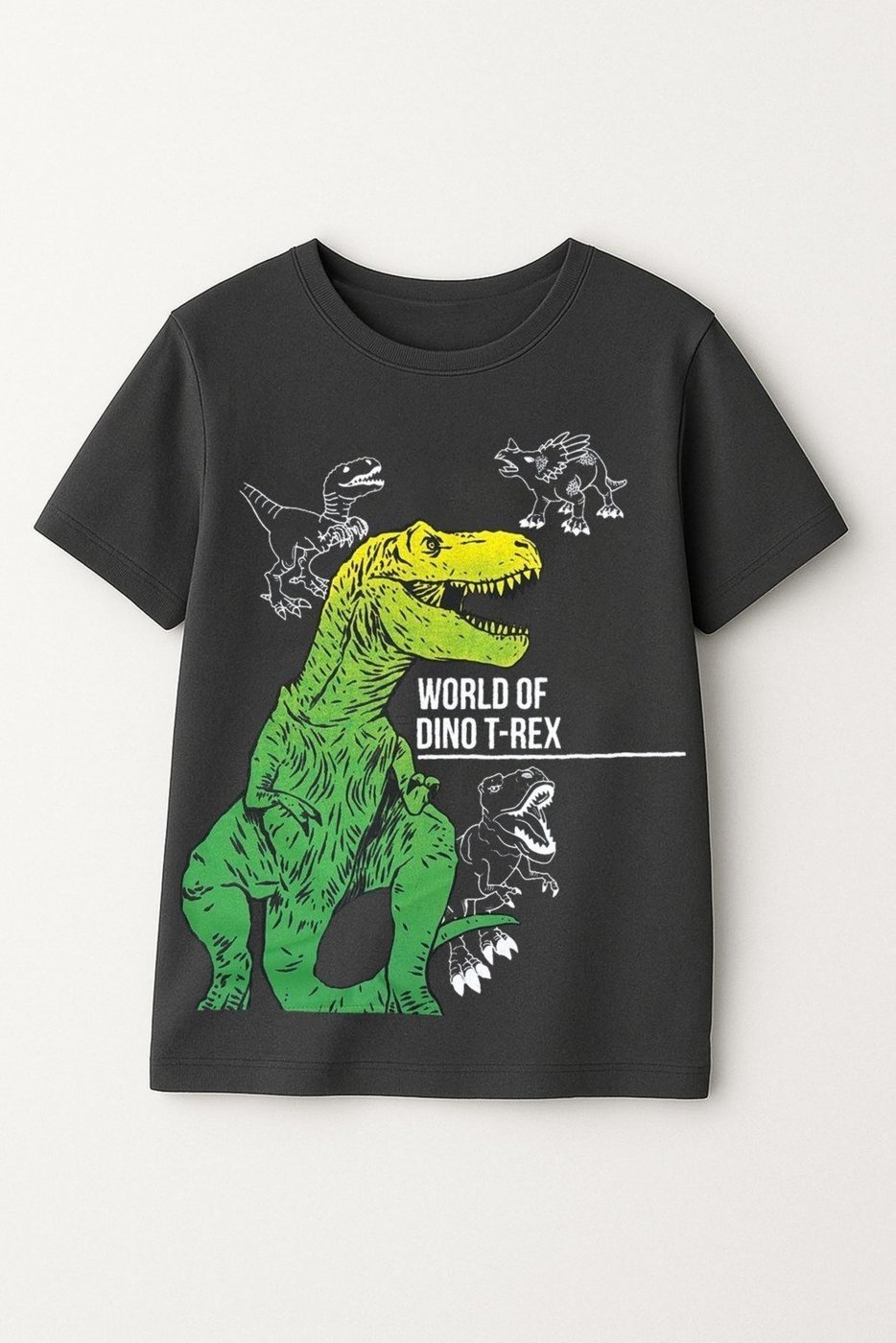 Imagem principal Infantil - Camiseta Masculina Algodão Chumbo - Dinossauro Babei no Look grafite Babei no Look grafite