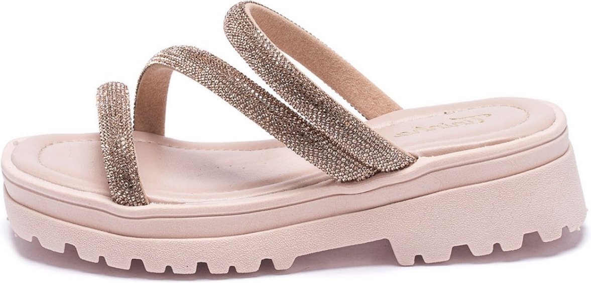 Imagem principal Infantil - Sandália Feminina Tininha Tamanco Papete Strass nude Tininha nude